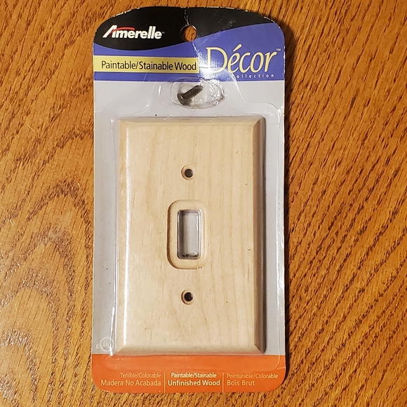 Amerelle Unfinished Wood Toggle Wall Plates 1 Duplex Outlet Covers - Picture 6 of 11